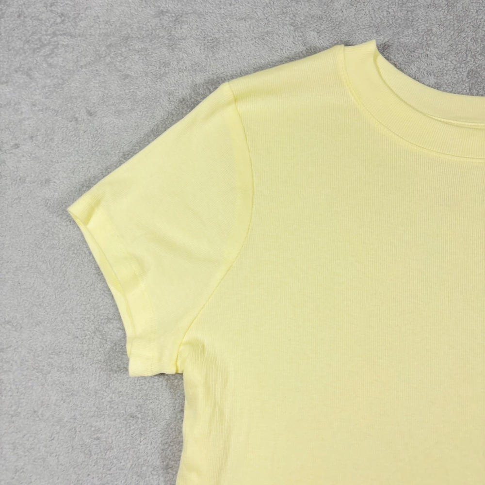 A New Day T-Shirt Womens XXL Yellow Ribbed Short Sleeve Crewneck New - Picture 9 of 13